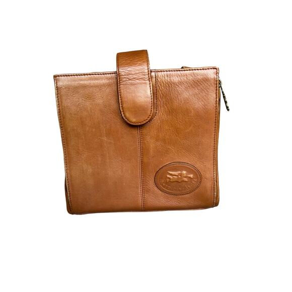 American Angel Handbags - Vintage 90’s American Angel Leather Shoulder Bag / Purse - Brown Brass w/ Logo